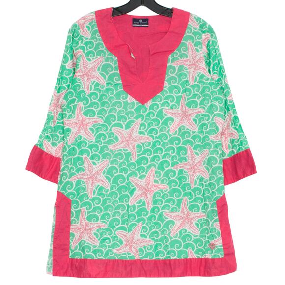 Simply Southern Tunic Top Beachy Coastal Grandma Preppy Resort Nautical Large - Picture 1 of 7